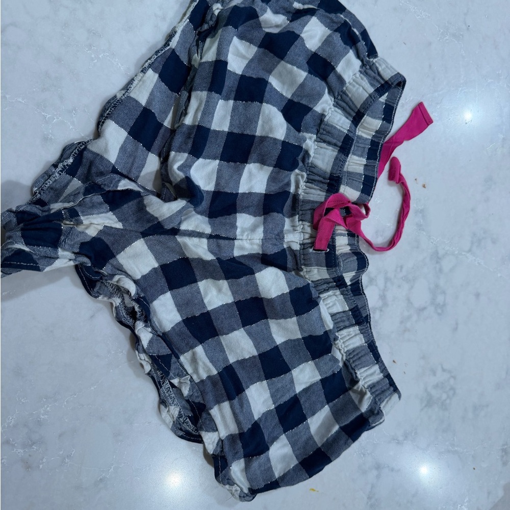 Aerie Checkered Pajama Shorts - Navy and White
